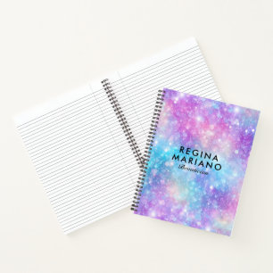 Schöne farbenfrohe glitzernde irisierende Hintergr Notizbuch