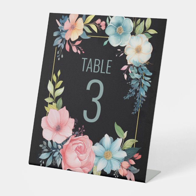 Schöne farbenfrohe Hochzeit der Flora Sockelschild (Vorderseite)