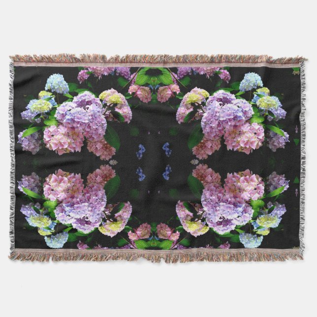 Schöne, farbenfrohe Hydrangeas pink lila blau Decke (Vorderseite)