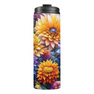 Schöne farbenfrohe KI-Kunstblumen individuell gest Thermosbecher