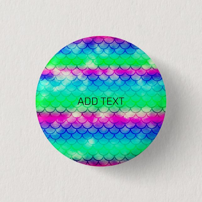 Schöne farbenfrohe Meerjungfraumotive Button (Vorderseite)