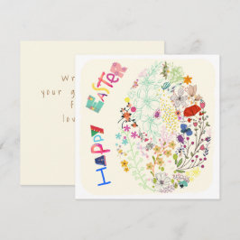 Schöne farbenfrohe Osterkarte für Eierflora