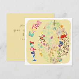 Schöne farbenfrohe Osterkarte für Eierflora