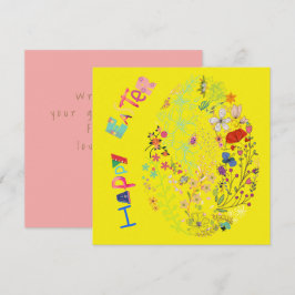 Schöne farbenfrohe Osterkarte für Eierflora