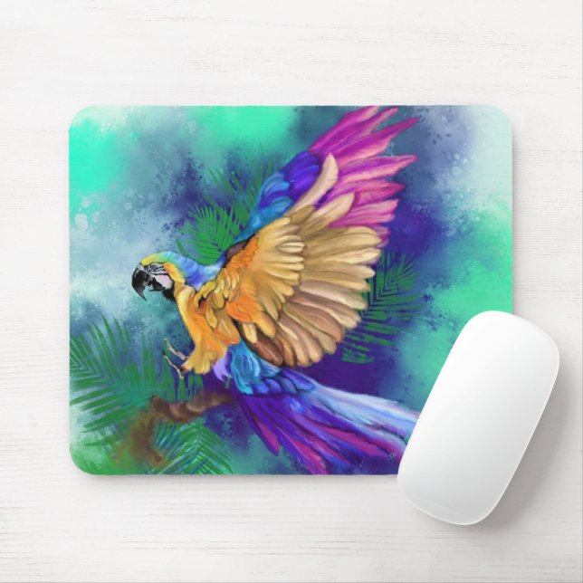 Schöne farbenfrohe Parrot Mouse Pad Mousepad (Mit Mouse)