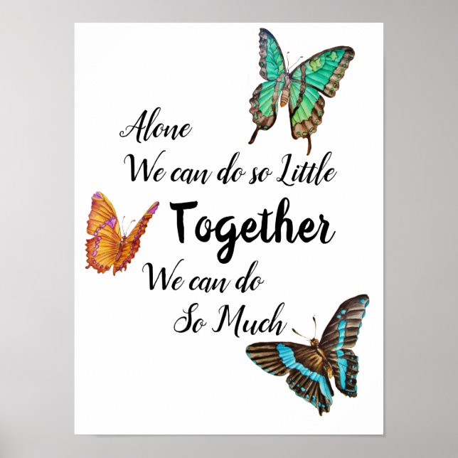 Schöne, farbenfrohe Schmetterlinge Motivierend Poster (Vorne)