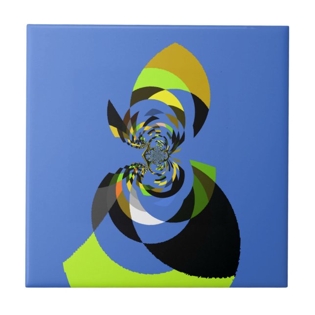 Schöne farbenfrohe Silhouette Illustrationen Fliese (Vorderseite)