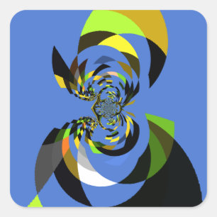 Schöne farbenfrohe Silhouette Illustrationen Quadratischer Aufkleber