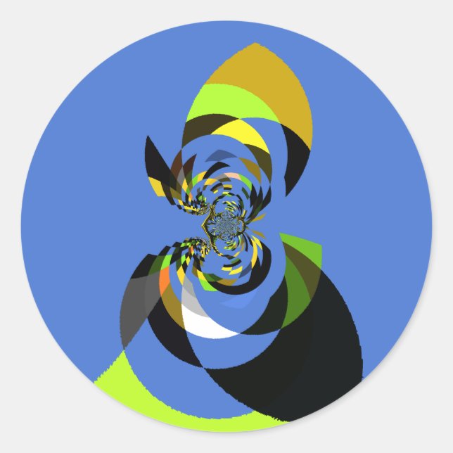 Schöne farbenfrohe Silhouette Illustrationen Runder Aufkleber (Vorderseite)