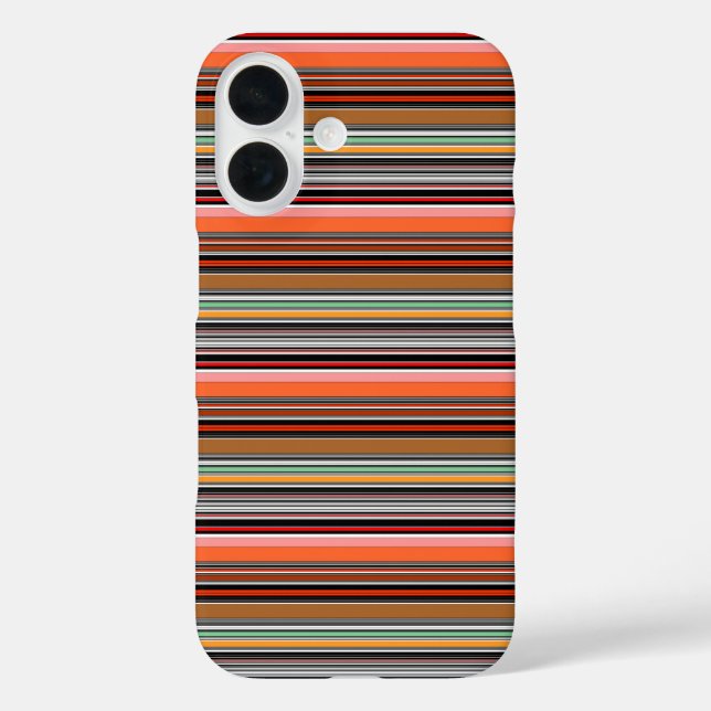 Schöne farbenfrohe Streifen iPhone 16 Hülle (Rückseite)