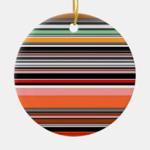 Schöne farbenfrohe Streifen Keramik Ornament