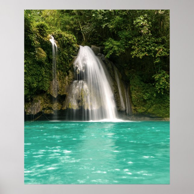 Schöne Farbenfrohe tropische Wasserfall Natur Poster (Vorne)