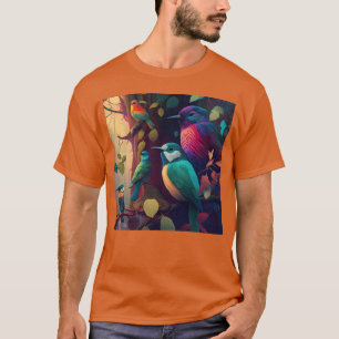 Schöne farbenfrohe Vögel Illustration Artwork 6 gi T-Shirt