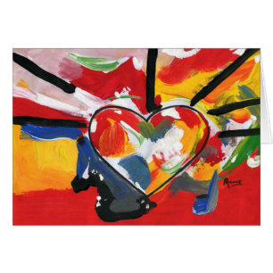 Schöne, farbenfrohe Wasserfarben Herzkarten