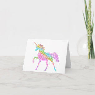 Schöne Farbenpracht, magisches Einhorn BLANK Karte