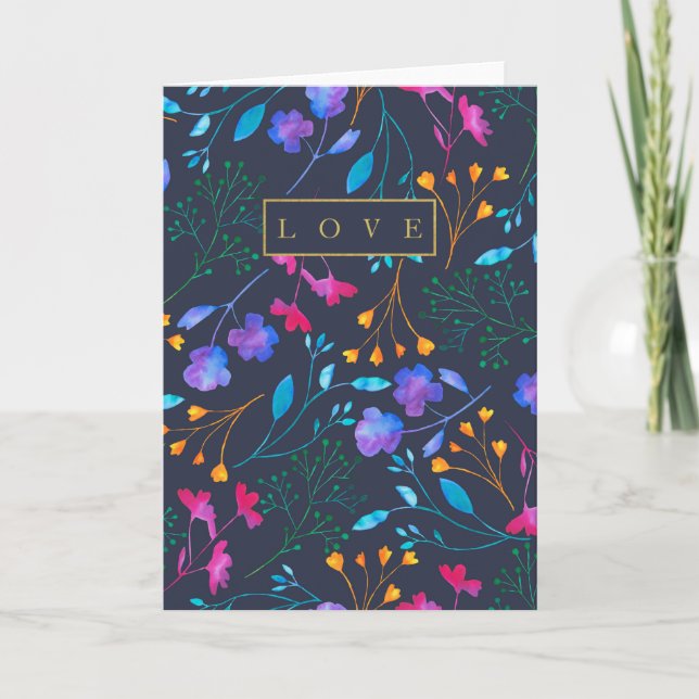Schöne Farbflora - Grüße Karte (Vorderseite)