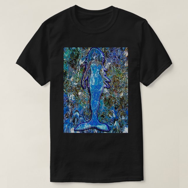 Schöne farbige Design Fantasy Mermaid Illusion T-Shirt (Design vorne)