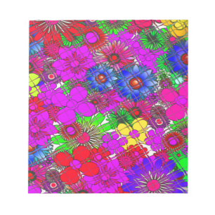 Schöne Farbige Erstaunliche Blumenmuster-Design Notizblock