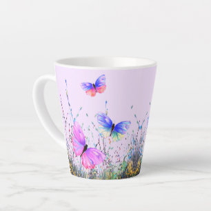 Schöne Farbschmetterlinge Latte Tasse
