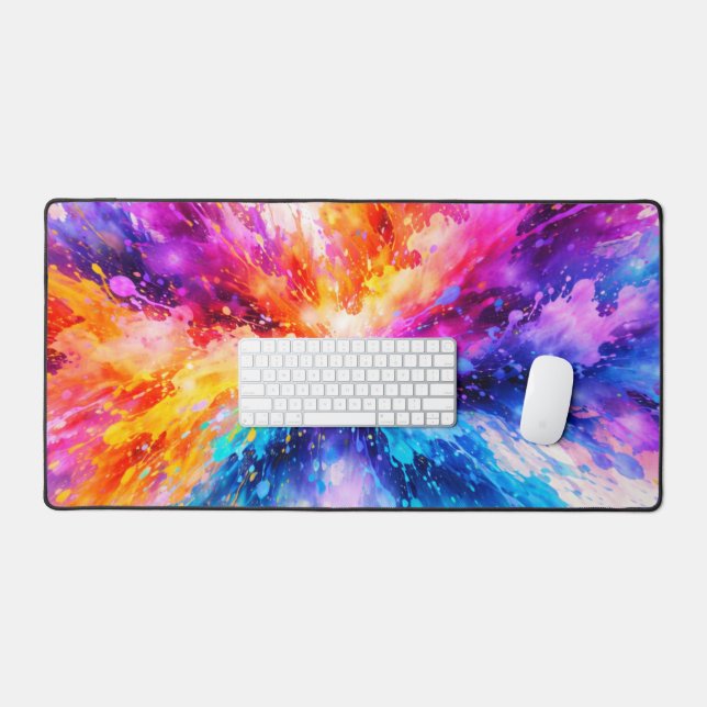 Schöne Farbspritzer Explosion Schreibtischunterlage (Tastatur & Maus)
