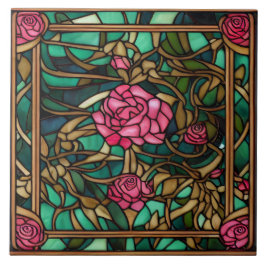 Schöne, faszinierende Rose im Glass-Stil Fliese