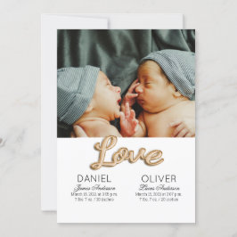 Schöne Feather Birth Ankündigung Twins