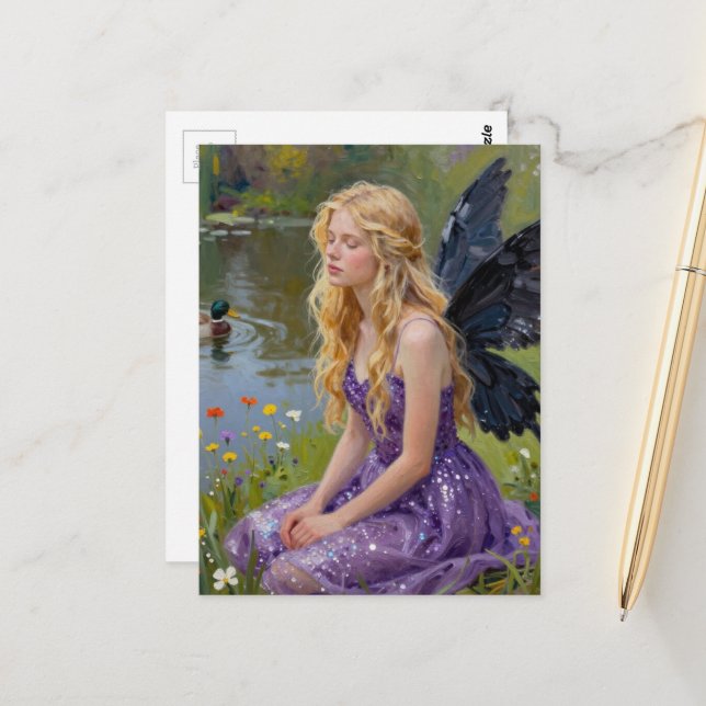 Schöne Fee am Entenweiher Postkarte (Vorderseite/Rückseite Beispiel)
