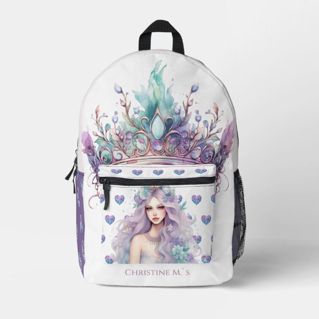 Schöne Fee Meerjungfrau aquamariner lila individue Bedruckter Rucksack (Vorderseite)