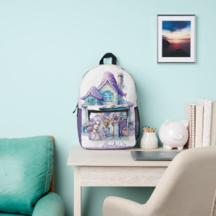 Schöne Fee Meerjungfrau aquamariner lila individue Bedruckter Rucksack