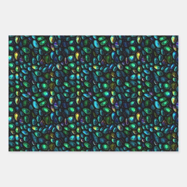 Schöne Felsen Scales Ovals Muster Geschenkpapier Set (Vorderseite)