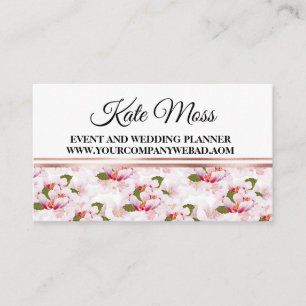 Schöne feminine Rose Goldkirschblüte Visitenkarte