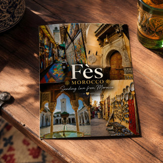 Schöne Fes Marokko Medina Reise Postkarte
