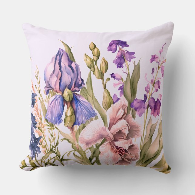 Schöne Festung mit violetten Blumen Kissen (Vorderseite)