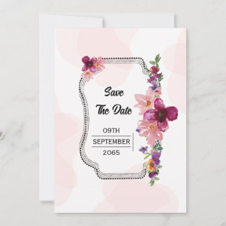 Schöne, flache Blumen Einladung zur Hochzeit