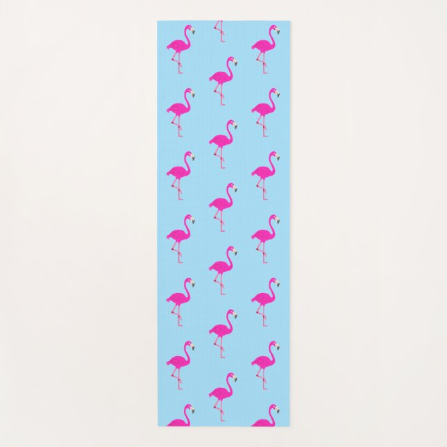 Schöne Flamingos auf hellblau Yogamatte (Vorderseite)