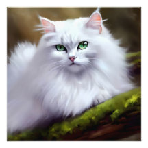 Schöne, flauschige Katzenmalerei