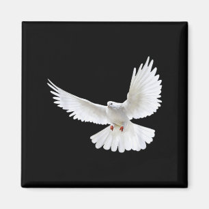 Schöne fliegende friedliche weiße Taube Foto Silho Magnet
