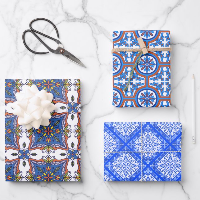 Schöne Fliesendesigns Geschenkpapier Set (Vorderseite)
