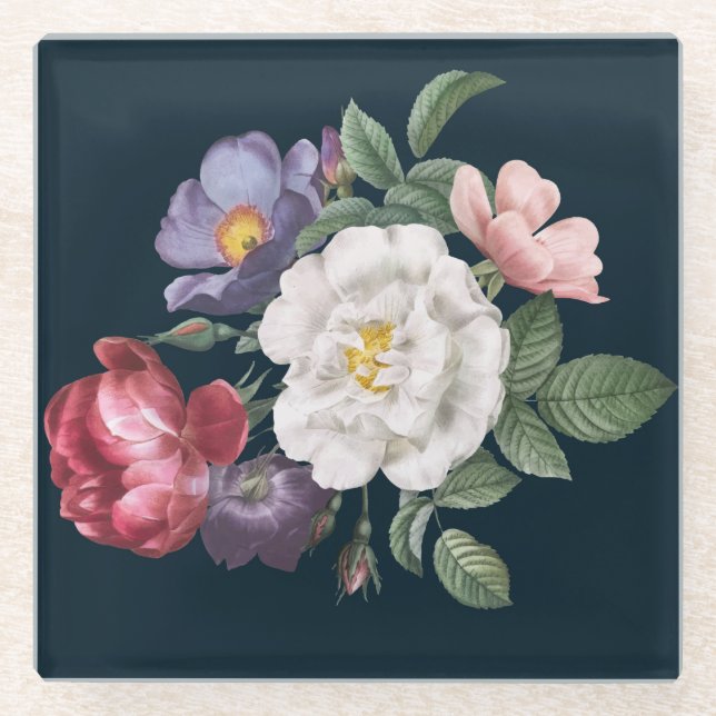 Schöne Flora Glasuntersetzer (Vorderseite)