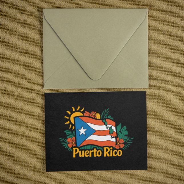 Schöne Flora Puerto Rico Flag Kunstwerk Postkarte (Beautiful Floral Puerto Rico Flag Artwork Postcard)