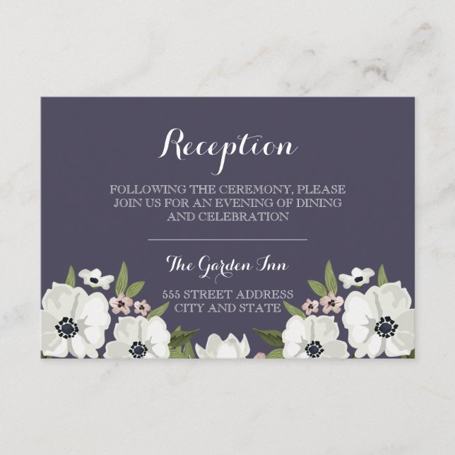Schöne Floralcard - lila Begleitkarte (Vorderseite)