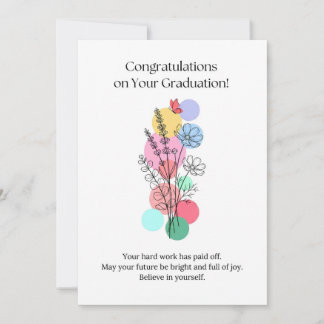 Schöne Florale Abschlusskarte 5x7