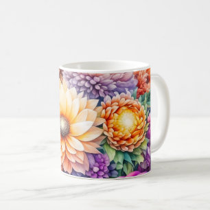 Schöne Florale Aquarellmotive Kaffeetasse