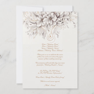Schöne florale botanische Hochzeitseinladung Einladung