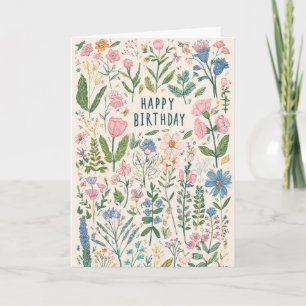 Schöne florale Geburtstagsgrüße Karte