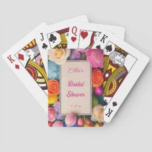 Schöne florale gerahmte Rosen Tulpen Hortensien Ve Spielkarten