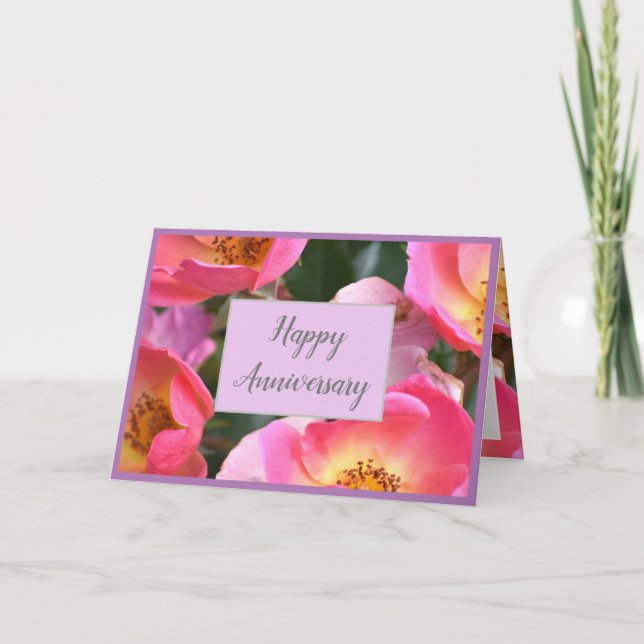 Schöne florale Happy Jubiläumskarte Dankeskarte (Vorderseite)