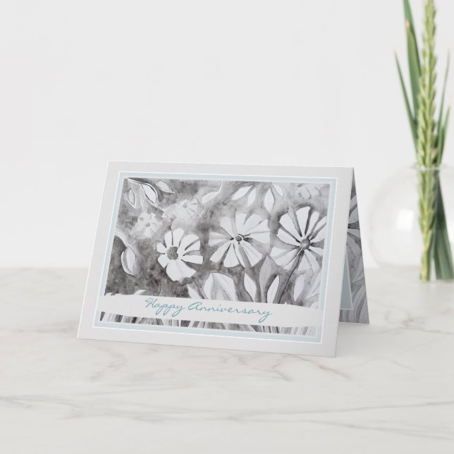 Schöne florale Happy Jubiläumskarte Dankeskarte (Vorderseite)