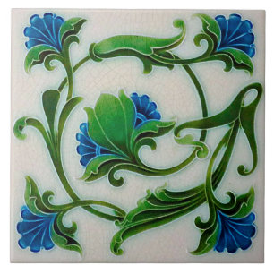 Schöne, florale Jugendstil-Stilelemente Fliese