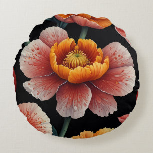 Schöne, florale Kunst Vibrant Blossom Frische Deko Rundes Kissen